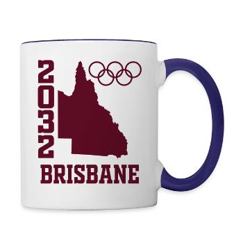 Brisbane 2032 Queensland 2032 Brisbane Games - Contrast Coffee Mug - white/cobalt blue - Right