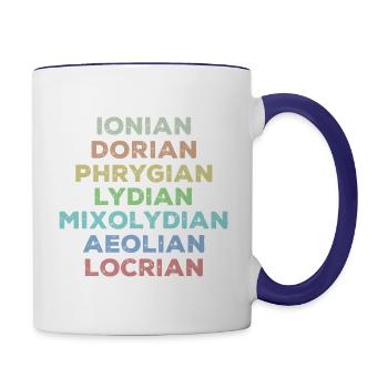 Classical Music Greek Modes Musician Theory Study - Contrast Coffee Mug - white/cobalt blue - Right
