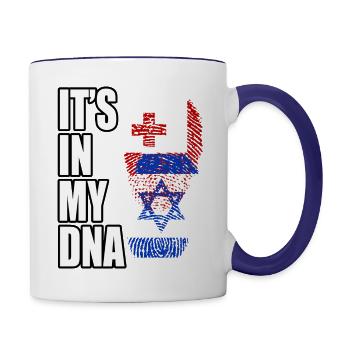 Tongan And Israeli Mix Heritage DNA Flag - Contrast Coffee Mug - white/cobalt blue - Right