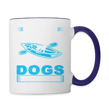 If It Involves Kayaking And Dogs Count Me In shirt - Contrast Coffee Mug - white/cobalt blue - Right