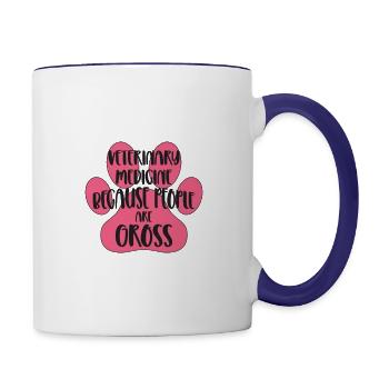 Veterinary Medicine because people are gross - Contrast Coffee Mug - white/cobalt blue - Right