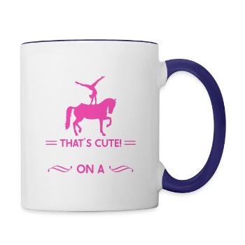 I Do Flags on a Horseback Vaulting - Contrast Coffee Mug - white/cobalt blue - Right