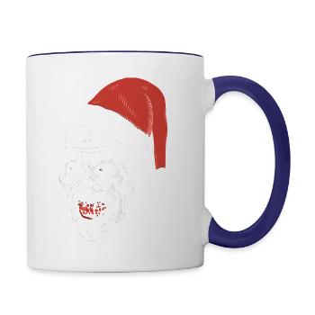 Art Christmas T Shirt Funny Clown terrifier - Contrast Coffee Mug - white/cobalt blue - Right