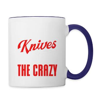 Knife Throwing Target Gift Knife Thrower - Contrast Coffee Mug - white/cobalt blue - Right