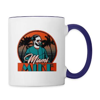 Miami mike - Contrast Coffee Mug - white/cobalt blue - Right