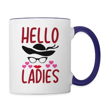New Valentine Hello Ladies365 - Contrast Coffee Mug - white/cobalt blue - Right