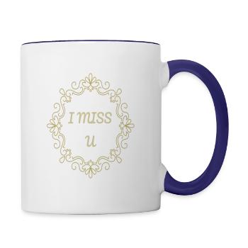 I miss u - Contrast Coffee Mug - white/cobalt blue - Right