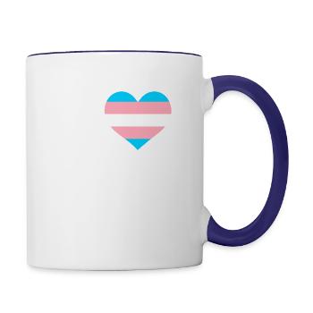 Trans Love - Contrast Coffee Mug - white/cobalt blue - Right