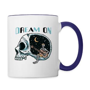 Dream On Lyric - Contrast Coffee Mug - white/cobalt blue - Right