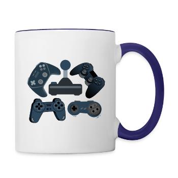 Take Control Video Game Controllers Coffee - Contrast Coffee Mug - white/cobalt blue - Right