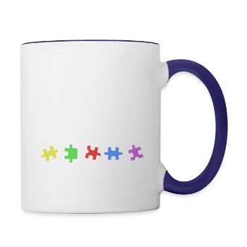 Autism Awareness - Abilities Outweigh Disabilities - Contrast Coffee Mug - white/cobalt blue - Right