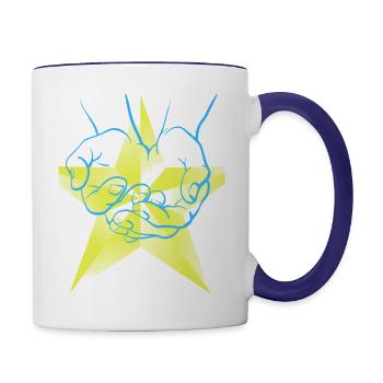 Pictures of imagination - Contrast Coffee Mug - white/cobalt blue - Right