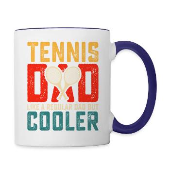 Tennis Dad Father s Day - Contrast Coffee Mug - white/cobalt blue - Right