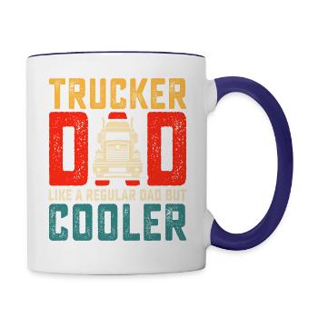 Trucker Dad Father s Day - Contrast Coffee Mug - white/cobalt blue - Right
