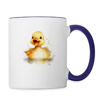 Splashy Ducky - Contrast Coffee Mug - white/cobalt blue - Right