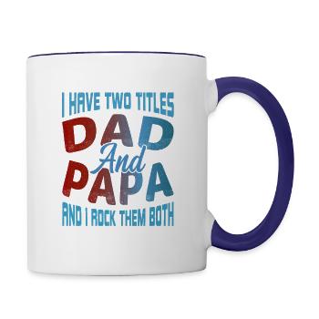 Double the Titles, Double the Fun - Contrast Coffee Mug - white/cobalt blue - Right