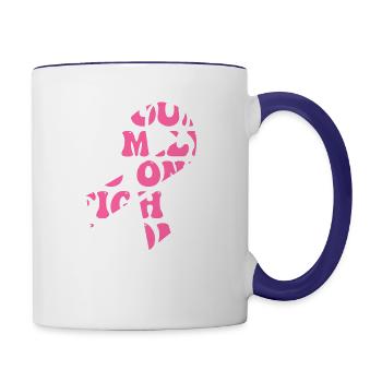 Breast Cancer Support Family Women Breast Cancer - Contrast Coffee Mug - white/cobalt blue - Right