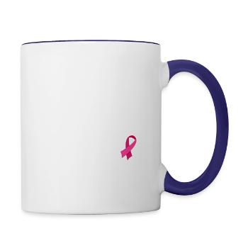 Breast Cancer Support Family Women Breast Cancer - Contrast Coffee Mug - white/cobalt blue - Right