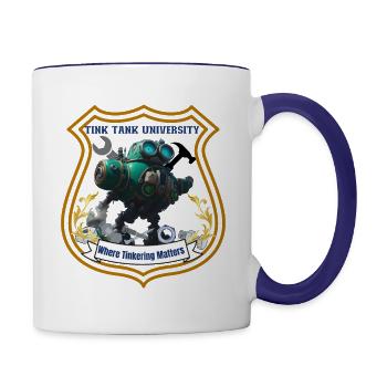 Tink Tank University w - Contrast Coffee Mug - white/cobalt blue - Right
