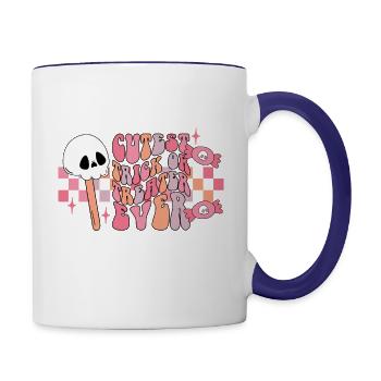 cutest trick or treater - Contrast Coffee Mug - white/cobalt blue - Right