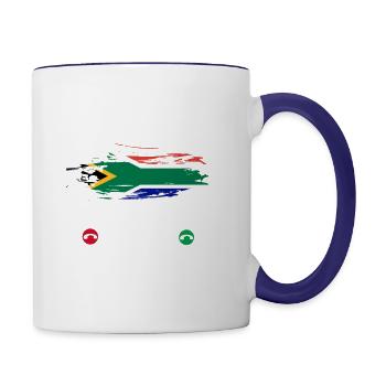 South Africa Lion - Contrast Coffee Mug - white/cobalt blue - Right