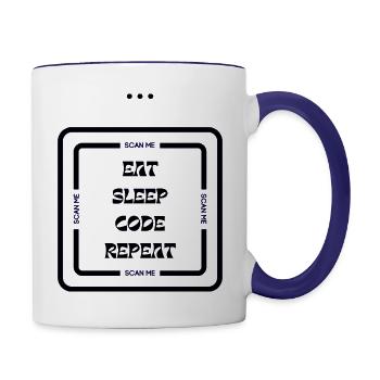 LIVE LIFE - Contrast Coffee Mug - white/cobalt blue - Right