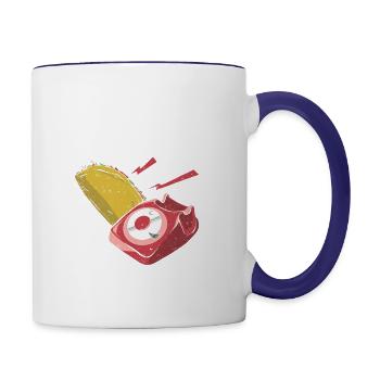 Taco Emergency Call 9 Juan Juan - Contrast Coffee Mug - white/cobalt blue - Right