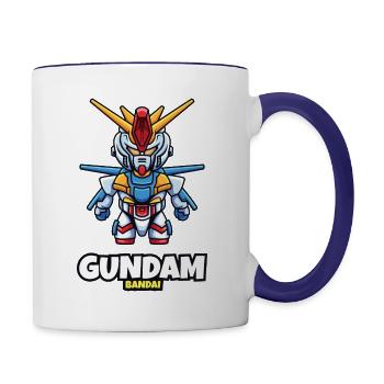 Gundam Bandai world fantastic - Contrast Coffee Mug - white/cobalt blue - Right