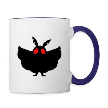 Mothman Cryptid Cryptozoology - Contrast Coffee Mug - white/cobalt blue - Right