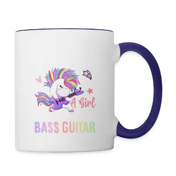 Bass Player Bassist - Contrast Coffee Mug - white/cobalt blue - Right