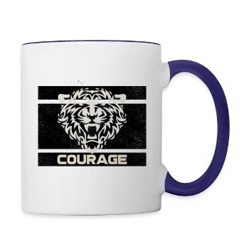 Words of Encouragement T-shirt - Courage - Contrast Coffee Mug - white/cobalt blue - Right
