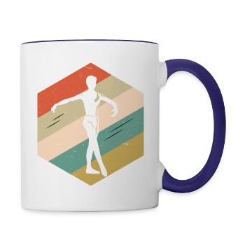 Retro Ballet Dancer Music Boys Men - Contrast Coffee Mug - white/cobalt blue - Right