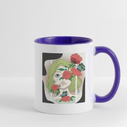 Girl with Rose Vine - Contrast Coffee Mug