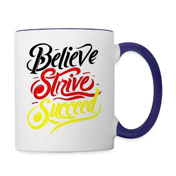 Believe Strive Suceed Multicolor - Contrast Coffee Mug - white/cobalt blue - Right