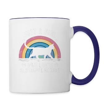 Just A Girl Who Loves Russian Blue Cats - Contrast Coffee Mug - white/cobalt blue - Right