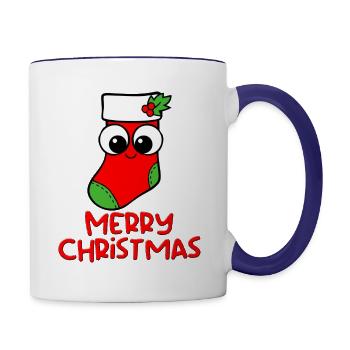 Cute Socks - Contrast Coffee Mug - white/cobalt blue - Right