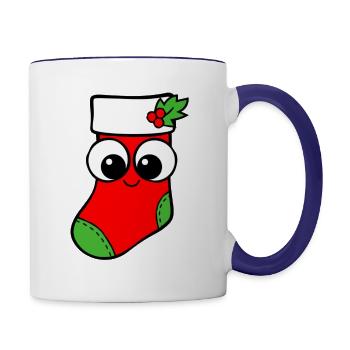 Christmas Socks - Contrast Coffee Mug - white/cobalt blue - Right