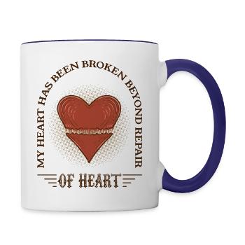 Broken Heart - Contrast Coffee Mug - white/cobalt blue - Right