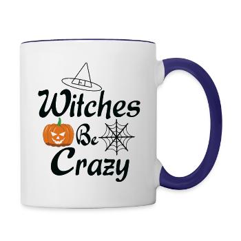Witches be crazy T shirt - Contrast Coffee Mug - white/cobalt blue - Right