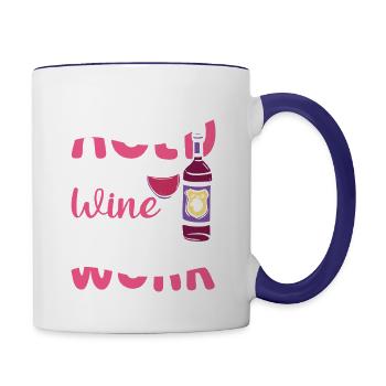 Pension Retirement Aged Like Fine Wine Minus Work - Contrast Coffee Mug - white/cobalt blue - Right