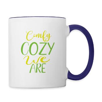 Comfy cozy we are - Contrast Coffee Mug - white/cobalt blue - Right