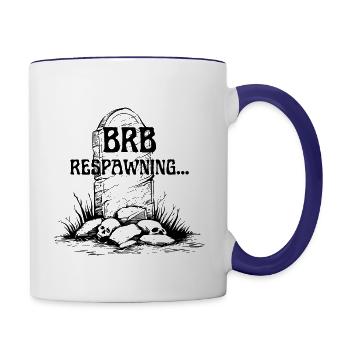 Gamers - BRB Respawning - Contrast Coffee Mug - white/cobalt blue - Right