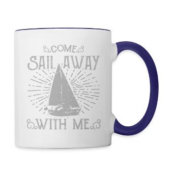 Come sail away - Contrast Coffee Mug - white/cobalt blue - Right
