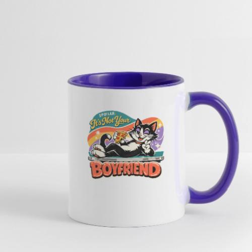 Sassy Cat Pride Pizza Retro Comic - Contrast Coffee Mug