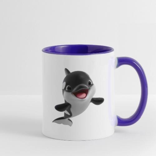 Smiling Cartoon Baby Orca - Contrast Coffee Mug