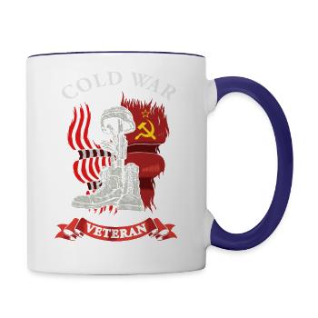 Cold War Veteran - Contrast Coffee Mug - white/cobalt blue - Right