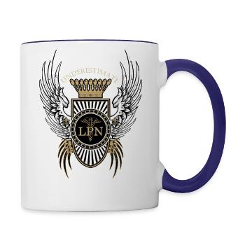 Never Underestimate LPN The Power Of A Nurse - Contrast Coffee Mug - white/cobalt blue - Right