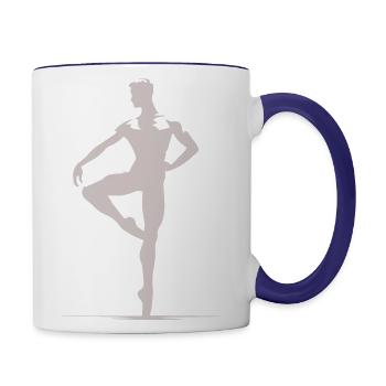 male ballet dancer - Contrast Coffee Mug - white/cobalt blue - Right