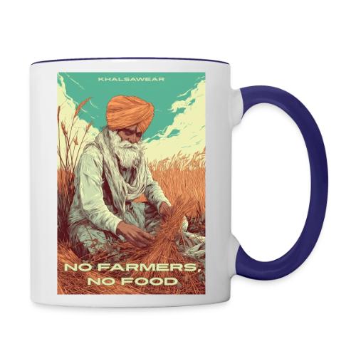 No Farmers, No Food, Sikh Farmer - Contrast Coffee Mug