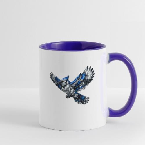 Silver Blue Jay in Flight - Contrast Coffee Mug